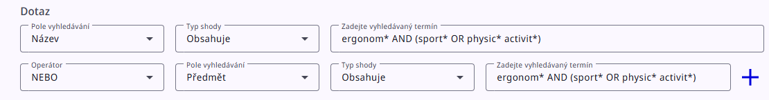 Vložení klíčových slov