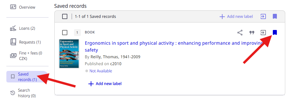 Saved records